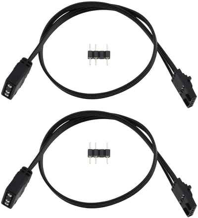 RGB naar 5V 3-Pin ARGB Adapter Plug - 2 x 25 cm, Compatibel met RGB Controllers, LED Verlichting en PC Bouw Accessoires