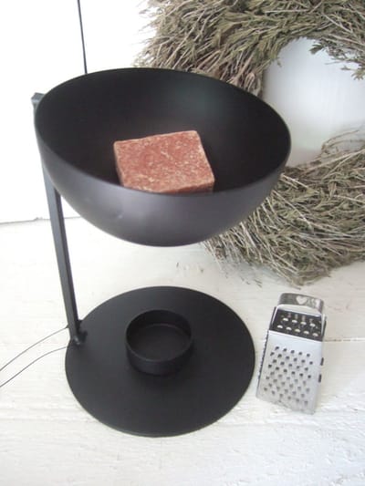 Giftset geurbrander bowl, amberblokje en minirasp