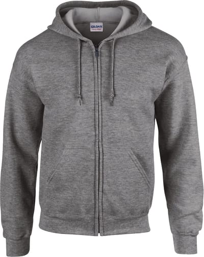 Gildan Heavy Blend™ Adult Full Zip Hooded Sweatshirt GI18600 - Graphite Heather - XXL