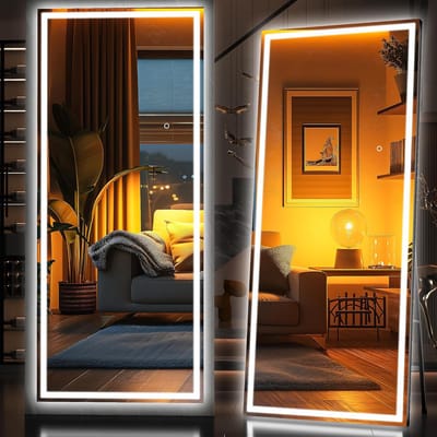HollyWood led-verlichte vloerspiegel 190,5 x 71,1 cm