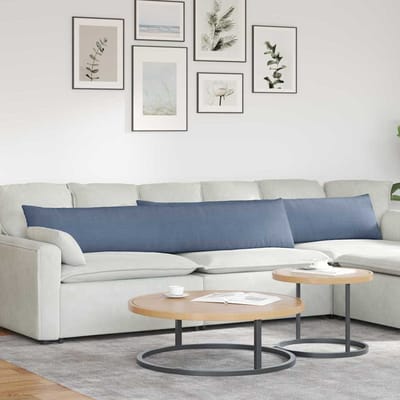 vidaXL - Zitkussens - 2 - pcs - Blauw - 200 - x - 40 - cm - Corduroy - stof