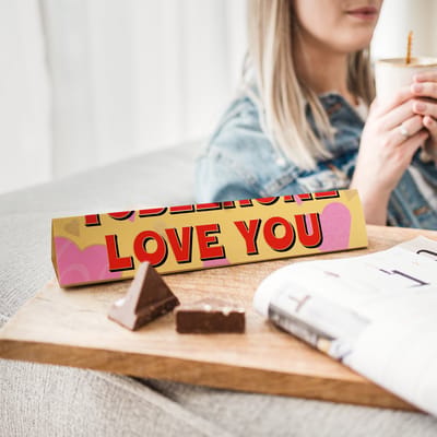 Toblerone Chocoladereep - "Love you" - 340 gram - Melkchocolade - Chocoladecadeau