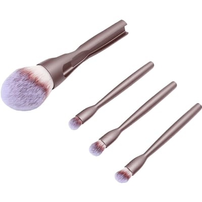 4-in-1 Make-up Kwasten Huidvriendelijk Compact Antislip Magneet Draagbare Make-up Kwastenset voor Reizen Champagne
