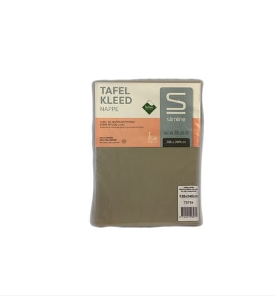Slimline Tafelkleed uniline zand 138x240 cm