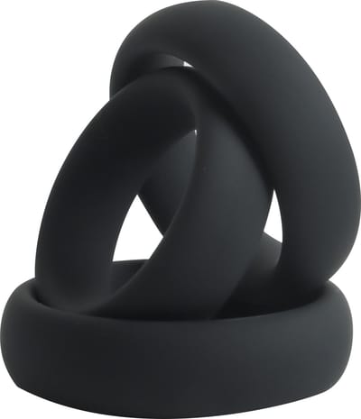 Banoch | Cockring set donut trio | zwart siliconen | Ø 40/45/50 mm