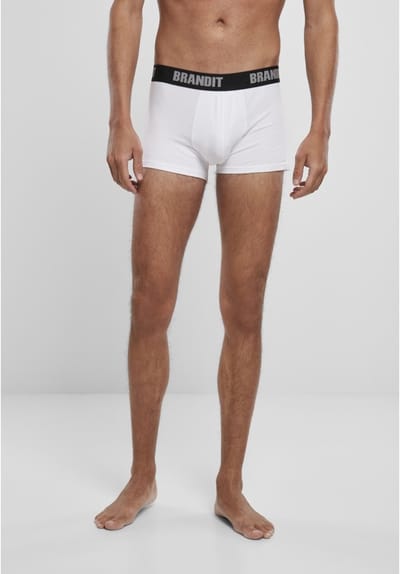 Brandit - Logo 2-Pack Boxershorts set - M - Wit