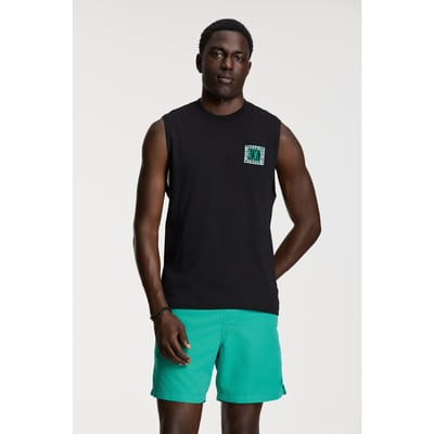 Shiwi Sean Sleeveless T-shirt Paradise Block Black Maat: S | Basic T-Shirts Outlet | Heren | Zwart