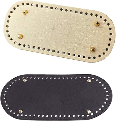 PU Leren Tas Bodem Insert - Kussen voor Handtas, DIY Knitting en Haakprojecten - Zwart en Beige, Ideaal voor Tasversteviging en Ondersteuning