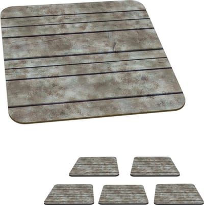 Onderzetters voor glazen - Retro - Plank - Patronen - 10x10 cm - Glasonderzetters - 6 stuks