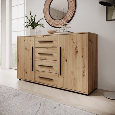 Meubella - Montalo - Dressoir - Eikenpatroon - 150x40x87 cm