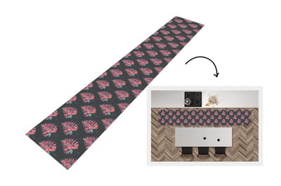 Keukenloper - Loper keuken - Blad - Boom - Patroon - Roze - 300x50 cm - Keukenloper vinyl