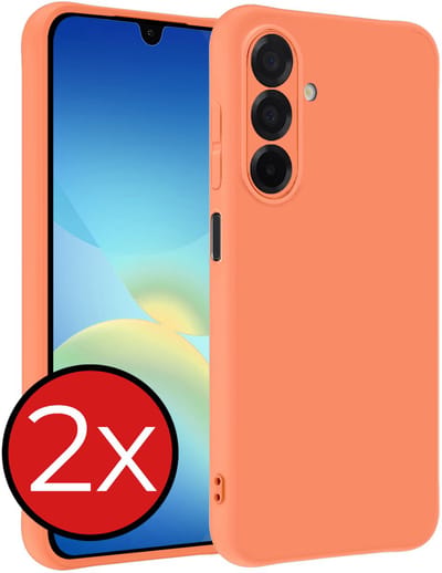 Hoesje - 2 Stuks - Geschikt voor Samsung Galaxy A26 - Sterk & Shockproof - Telefoonhoes - Back Cover - Case Siliconen - Telefoon Hoes - Perzik