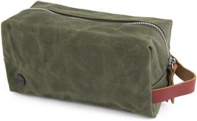 Olijfkleurige Finch Waxed Canvas Toilettas