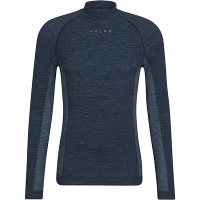 FALKE Wool-Tech Zip Neck sneldrogend wol functioneel functioneel shirt met lange mouwen heren blauw - maat S