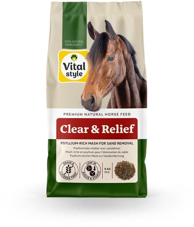 Vitalstyle Clear & Relief - Paardenvoer - Slobber - Psylliumrijk - voor Zandafvoer - 6 kg
