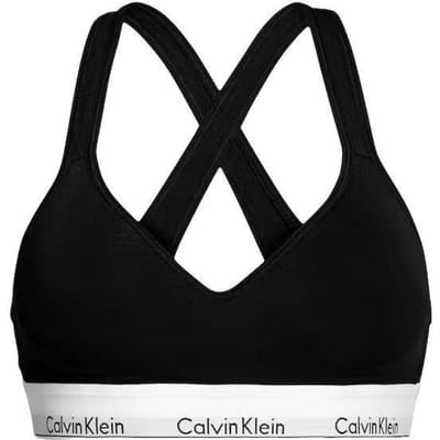 Calvin Klein Color Block Letter Print Mouwloze BH Damesondergoed Zwart QF1654-001 M black