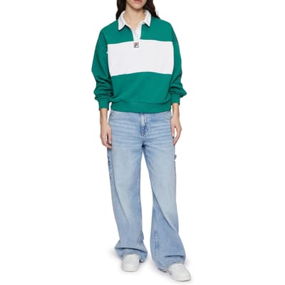 FILA Langogne Oversized Cropped Polo Sweat Fir-bright White Taglia: XS | Maglioni a maglia Outlet | Donna | Bianco