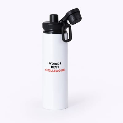 Hacebo® - worlds best colleague waterfles met draaidop zwart - Collega - de beste collega - werknemers - verjaardagscadeau - verjaardag - cadeau - afscheidscadeau - geschenk - leuke cadeau - kado - gift - water fles - 850ML
