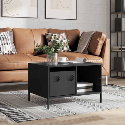 vidaXL - Salontafel - 68,5x50x43,5 - cm - koudgewalst - staal - zwart