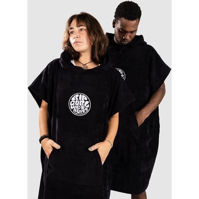Rip Curl Logo Hooded Surf Poncho zwart