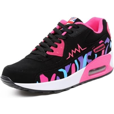 Lente Damesschoenen Sport Hardloopschoenen Mesh Koreaanse Versie Vrouwelijke Student Luchtkussen Schoenen Dames Enkele Schoenen 36 black