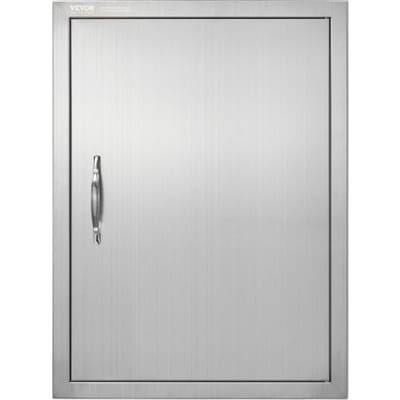 VEVOR Grilltoegangsdeur, 508 x 686 mm, enkele buitenkeukendeur, vlak gemonteerde roestvrijstalen deur, verticale wanddeur met handgreep, voor grill-eiland, grillstation, buitenkast