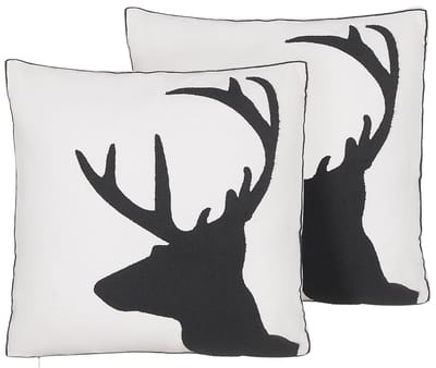 SHADRACK - Sierkussen set van 2 - Wit - 45 x 45 cm - Katoen