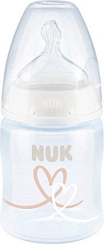 NUK First Choice+ , Hart, babyfles, 0-6 maanden, temperatuurcontrole, anti-kolic-ventiel, 150 ml, 150 ml
