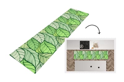 Keukenloper - Loper keuken - Bladeren - Schets - Vintage - Patronen - 200x50 cm - Keukenloper vinyl