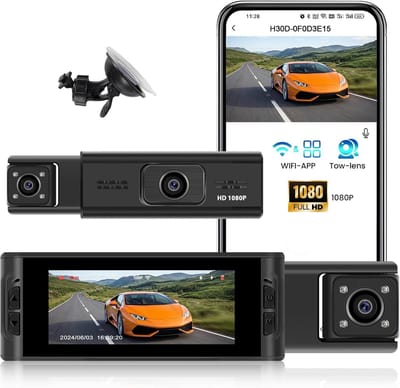 Dashcam Auto - Dubbele Camera - Veilig Rijden - 1080p Full HD - 3.16 Inch Display - Zwart