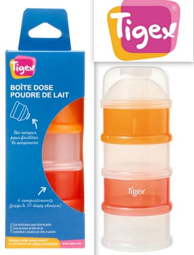 4 stapelbare melkpoederdoosjes – melkpoeder dispenser voor babyfles – BPA-vrij – handige bewaardoosjes voor onderweg – verschillende kleuren Oranje