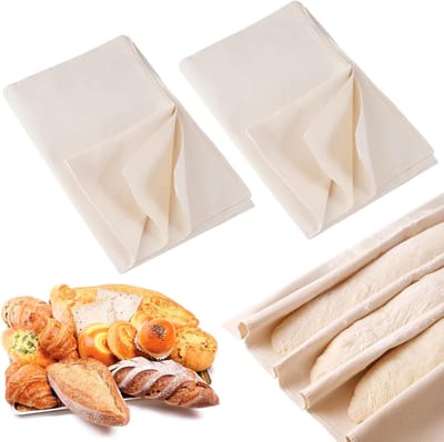 Linnen doek set van 2, 120 x 70 cm, ideaal voor brooddeeg, bakken, en fermenteren van deeg