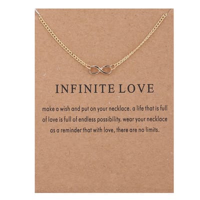 Bixorp Luck Gouden Dames Ketting met Oneindigheidsteken - "Infinite Love" - 45/50cm - Cadeau voor Vrouw - Goudkleurig