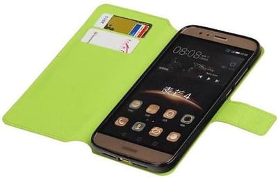 Cross Pattern Bookstyle Wallet Case Hoesje Geschikt voor Huawei G8 Groen