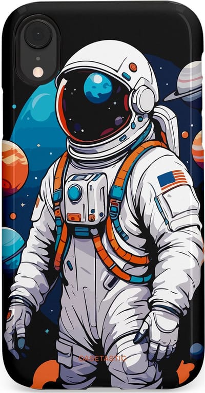 Casetastic Hoesje Geschikt voor Apple iPhone Xr - Stijlvolle Beschermende Duo-layer Case - Astronaut in space