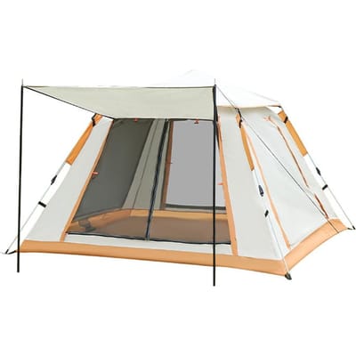 Direct Opzetbare Waterdichte Kampeertent Buiten Eenvoudig Op te Zetten Automatische Strandtent voor 3-5 Personen oranje