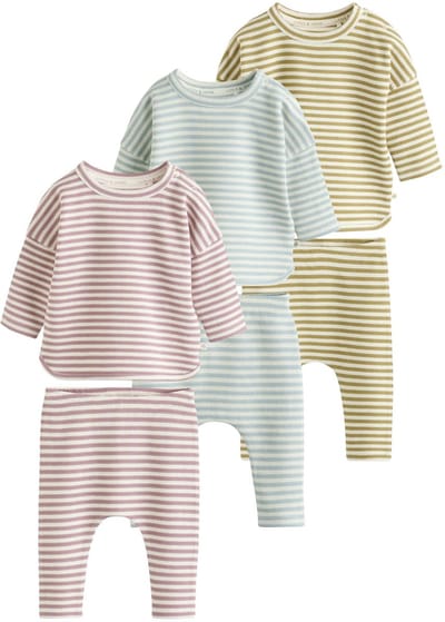 Next - Pasgeboren unisex - Baby Jersey Tops and Leggings Set 6 Piece - Grijs