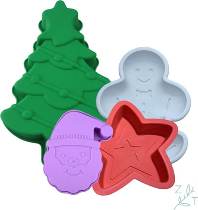 ZijTak - Kerst bakset - Bakgerei set - Kerstman - Kerstboom - Ster - Gingerbread mannetje - Silicone - Kerstbakset - Christmas - Peperkoek - Taart - Ijstaart - Gebak - Cake