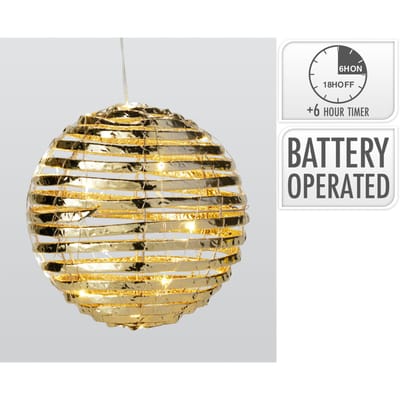 Bal van ijzer 20 cm warm wit led