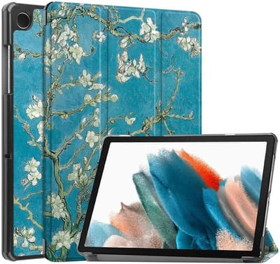 Tablet Hoes Geschikt voor Samsung Galaxy Tab A11 Plus / Tab A9 Plus | Book Case met Standaard | Kunstlederen Beschermhoes | Tri-fold | Blossom