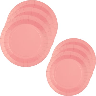 Santex Feest/verjaardag borden set - 20x stuks - roze - 17 cm en 22 cm