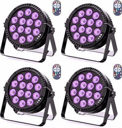 Thuys – LED Par Spotlights & 14 x 6W RGBW DMX Discolichten – Met Afstandsbediening – Geluid – En Auto – Modus