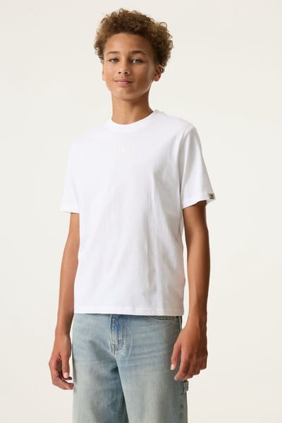 GARCIA Jongens Tekst Print T-shirt Wit Korte mouw