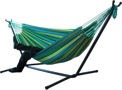 Tweepersoons Hangmat - Schommelstoel Canvas - Buiten Ontspannen - Strak Geweven Katoen - 200 x 150 cm - Buff