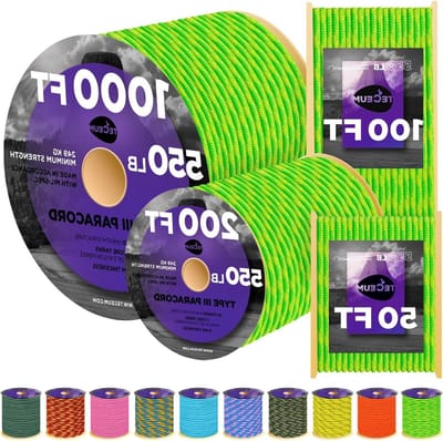 Nylon Touw - Zwaar Koord - Outdoor Kamperen - UV en lichtbestendig - 1000 ft 4 mm - DayGlow