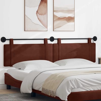 vidaXL - Hangend - hoofdbord - Glanzend - Bruin - Antiek - PU