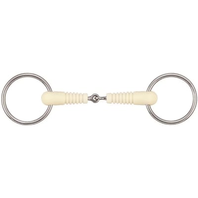 2-rings bit voor afneembaar paard enkelgebroken Soyo Happy mouth "ribbed"