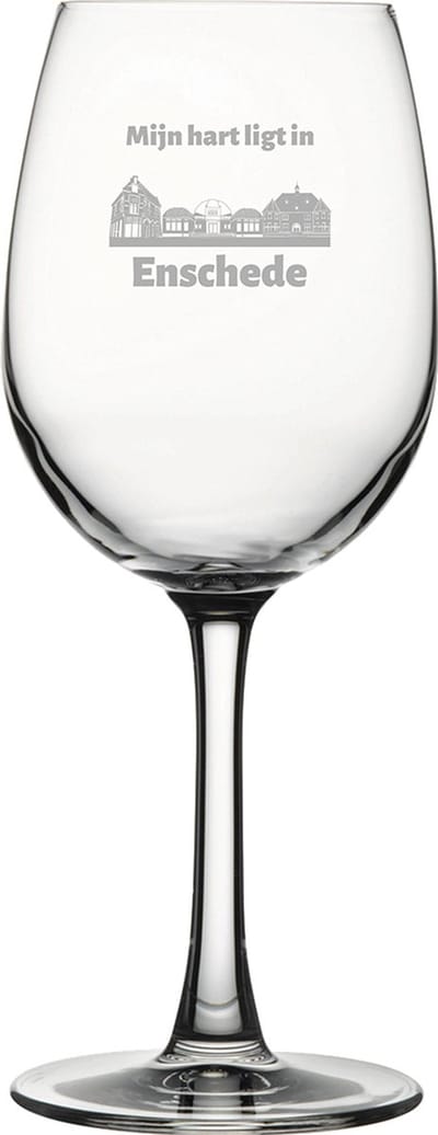 Gegraveerde witte wijnglas 36cl Enschede