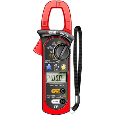 ANENG PN106 Digitale stroomtang 4000 tellingen Automatisch bereik multimeter met NCV-spanningsinductie rood zwarte kleur