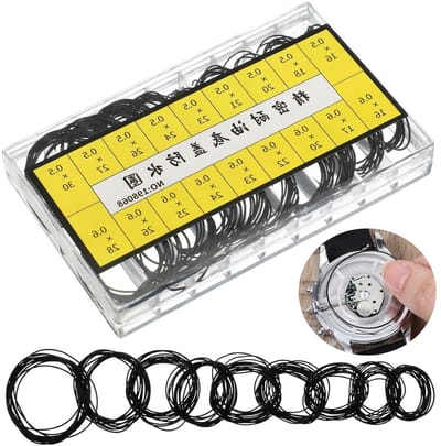 Set van 200 O-Ringen voor Horloge, Diverse O-Ringen voor Horloge Behuizing Vervanging, Rubber Seals voor Horlogemakers en Reparatiewerkzaamheden, 0.5/0.6 mm, 16-30 mm